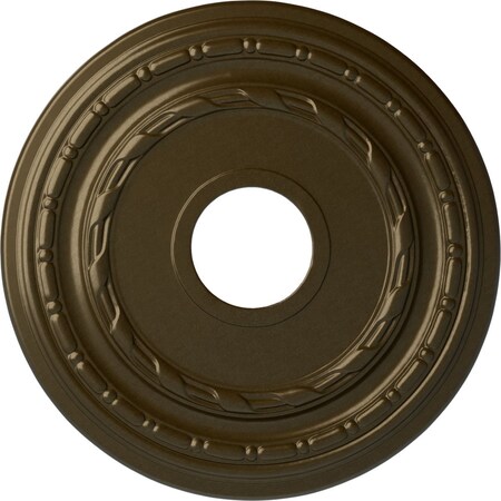 Ekena Millwork Dublin Ceiling Medallion (Fits Canopies up to 8 1/4"), Hnd-Painted Brass, 15 3/8"OD x 3 5/8"ID x 1"P CM15DUBRS
